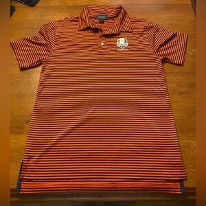 PGA Tour Ralph Lauren  Polo Shirt in Orange and Navy Stripes Youth L